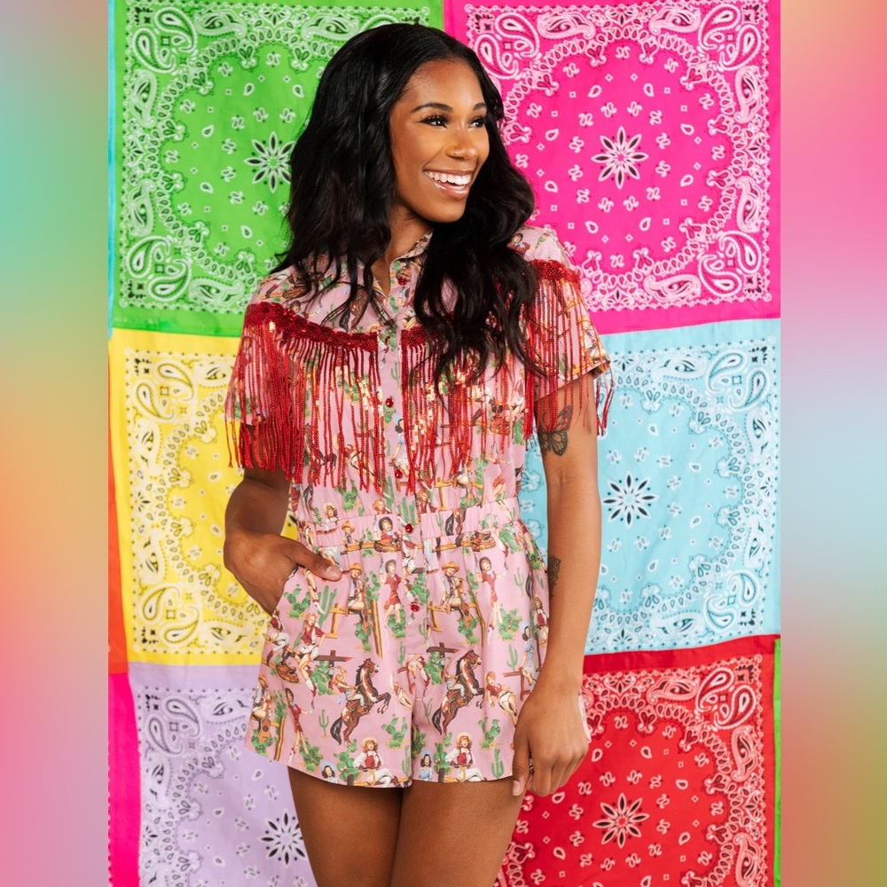 Queen of Sparkles Vintage Cowgirl Romper